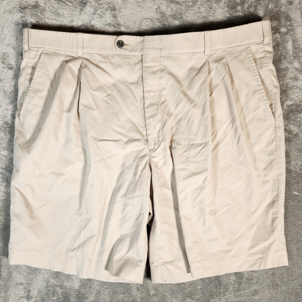 Burberry Golf Shorts Men's 42X9 Beige‎ Pleated Chino Casual Khaki